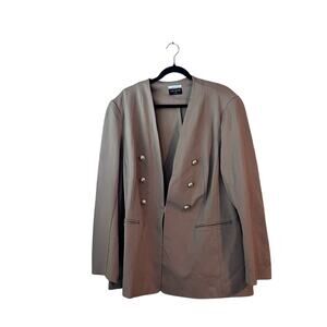 Lane Bryant Bryant Blazer Double Breasted Gold Tone Buttons Stretch Career 26